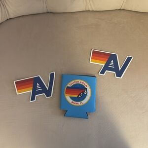 Aviator nation koozie and stickers